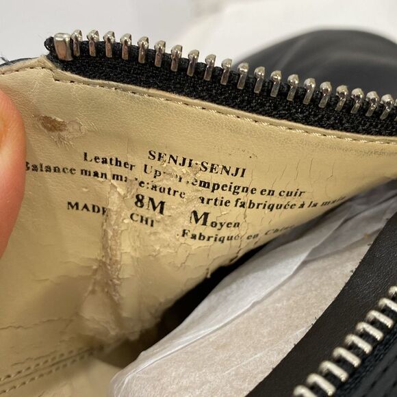 Adrienne Vittadini Senji Women's Black Leather Booties Dual Zipper Size 8 - Picture 7 of 16